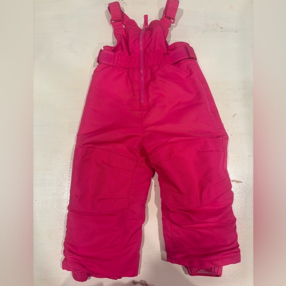Cherokee Kids Pink Snow Overalls Bibs - Picture 1 of 3